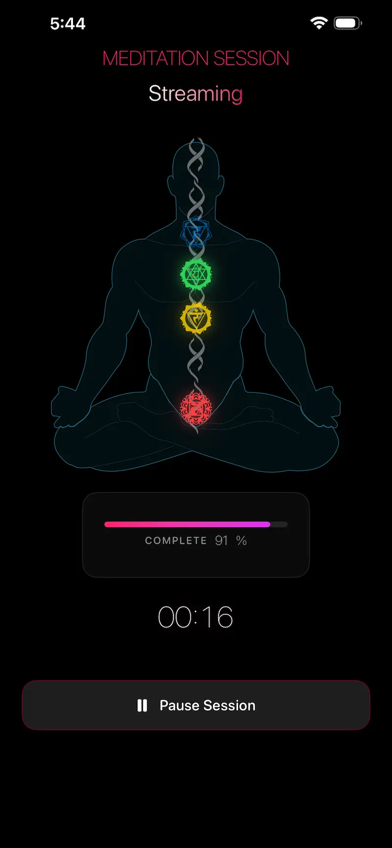 Live meditation session running in Octilum